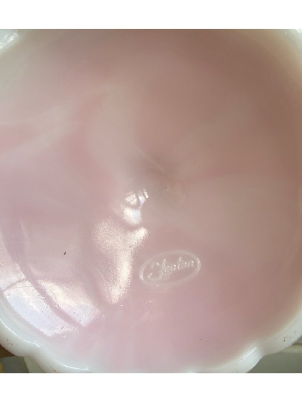 Vintage 60s Fenton Rosalene Pink Water Lily candle holders - Picture 5 of 9